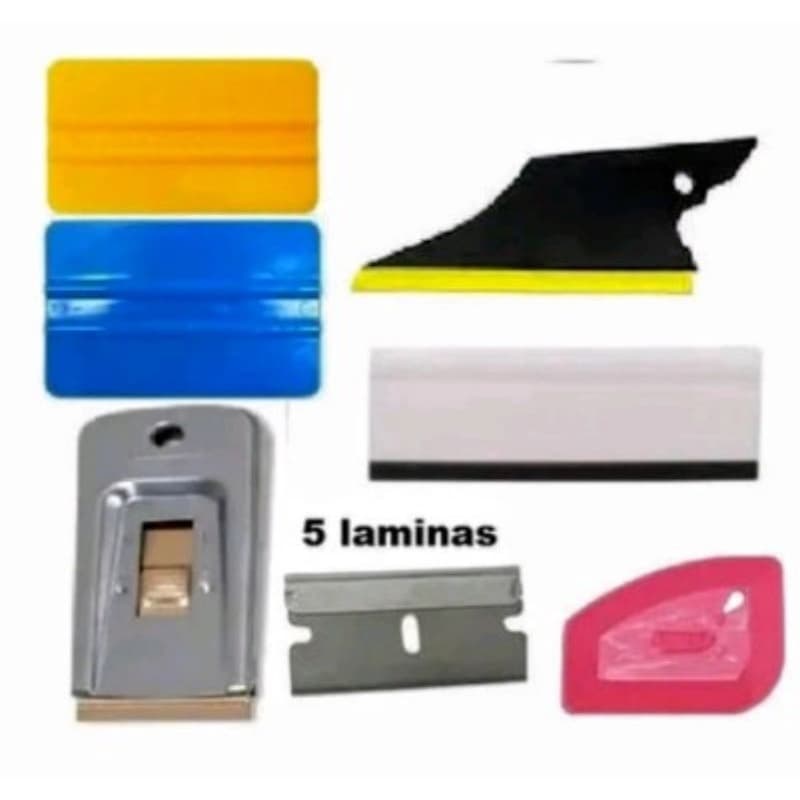 kit ferramentas-1 Raspador Ratinho Inox 1 Espátula Azul flexivel1-Espátula amarela1-Espátula Corinthiana1-Espátula tiazinha1 Espátula Batman5 Lâmina de raspador Ratinho.