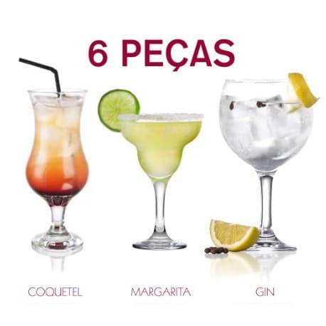 Kit 6 Taças Drink  2 Taças Gin Tônica 7948 Nadir  2 Taças Margarita Marguerita 7628 Nadir 2  Taças Coquetel 7928 Nadir)