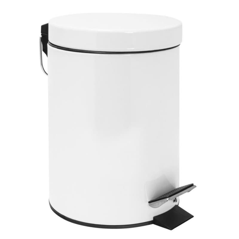Lixeira Inox Branca 3L Lixeira Branca 5L - Lixeira de banheiro e cozinha Branca - Lixeira Branca