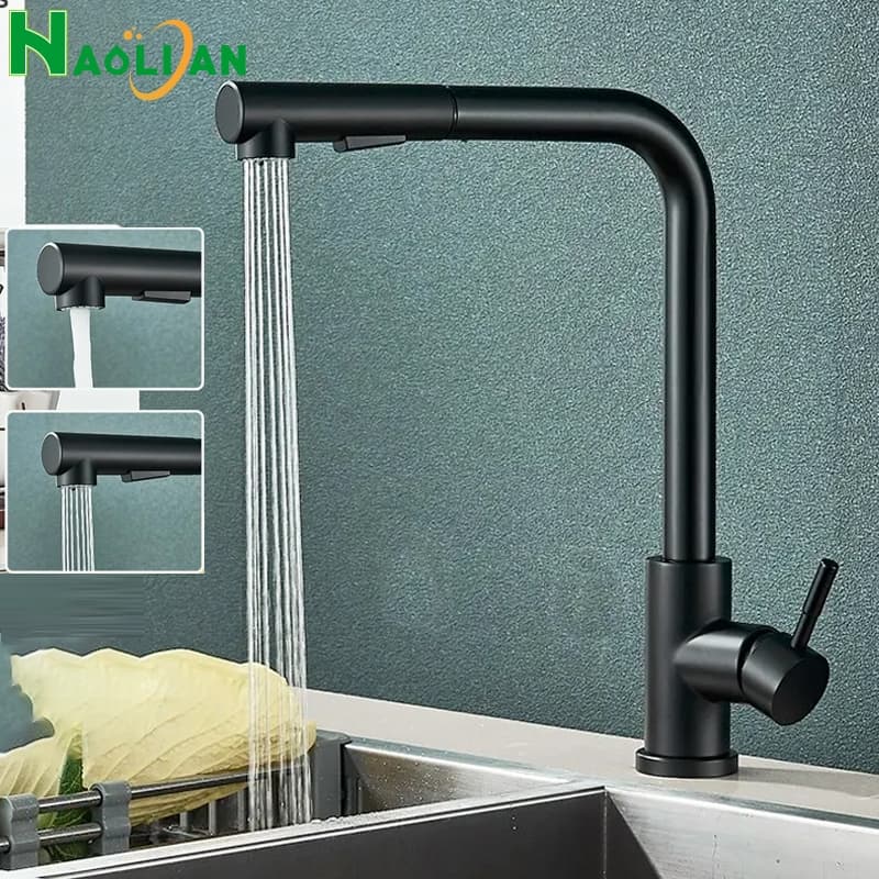 INOX Torneira Gourmet Cozinha Rotativo Torneira Cozinha Bancada Misturadora Quente E Fria Único Furo Guindaste