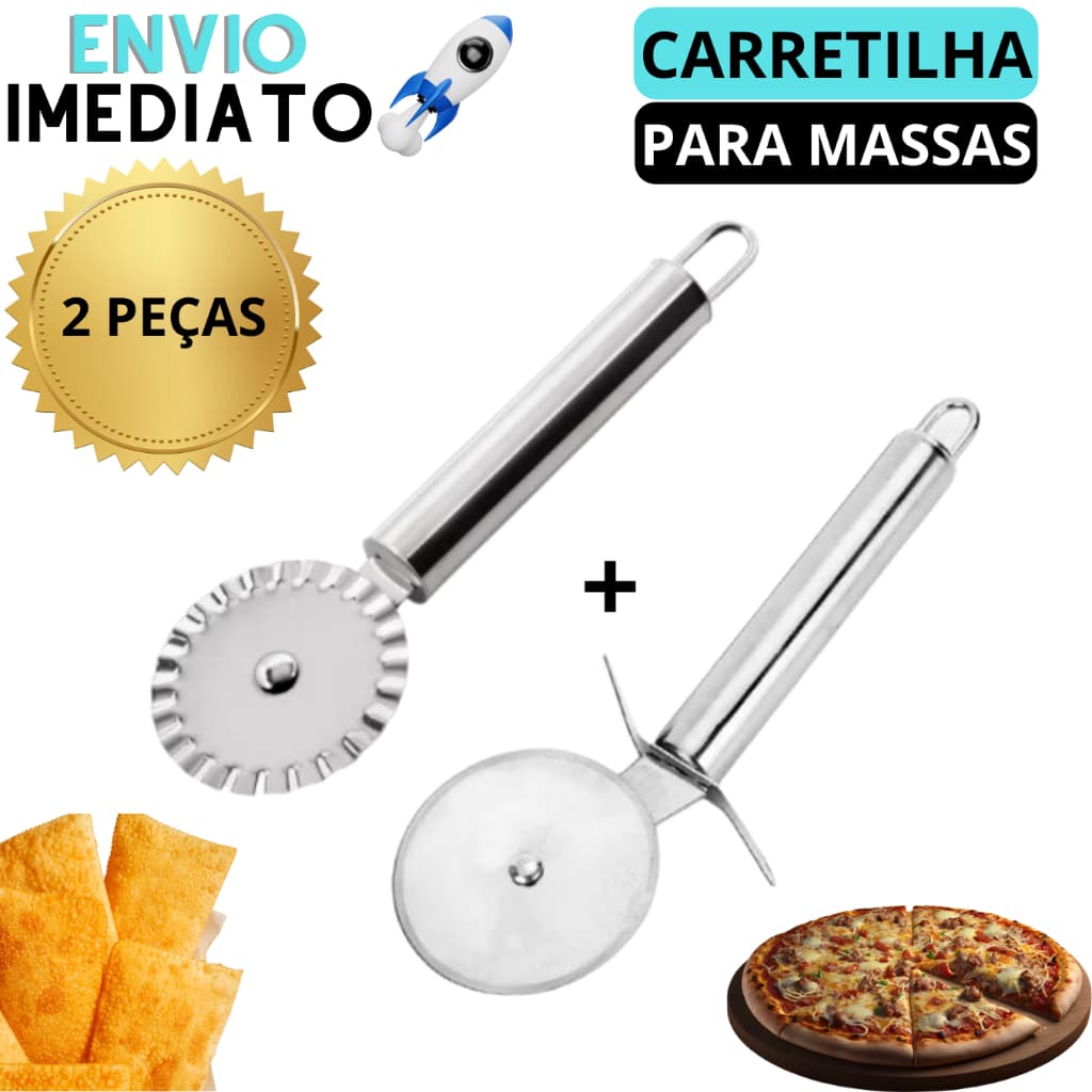 Kit Cortador de Pizza e Pastel Cortador de Pizza Carretilha de Cortar Pizza Carretilha Pastel de Cortar Massa Pizzaria
