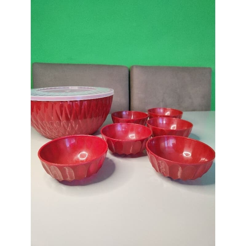 KIT DE BOWLS : 1 SUPER BOWL COM TAMPA + 6 BOWLS PEQUENOS VINTAGE PEQUENOS