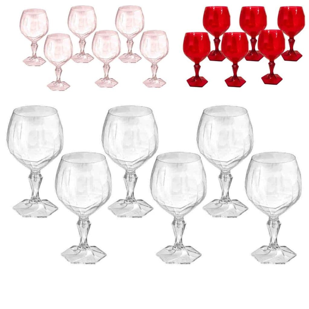 Taça De Gin - Jogo De Taças - Taças De Acrílico - Taça Para Vinho - Jogo De Taça Envio Imediato