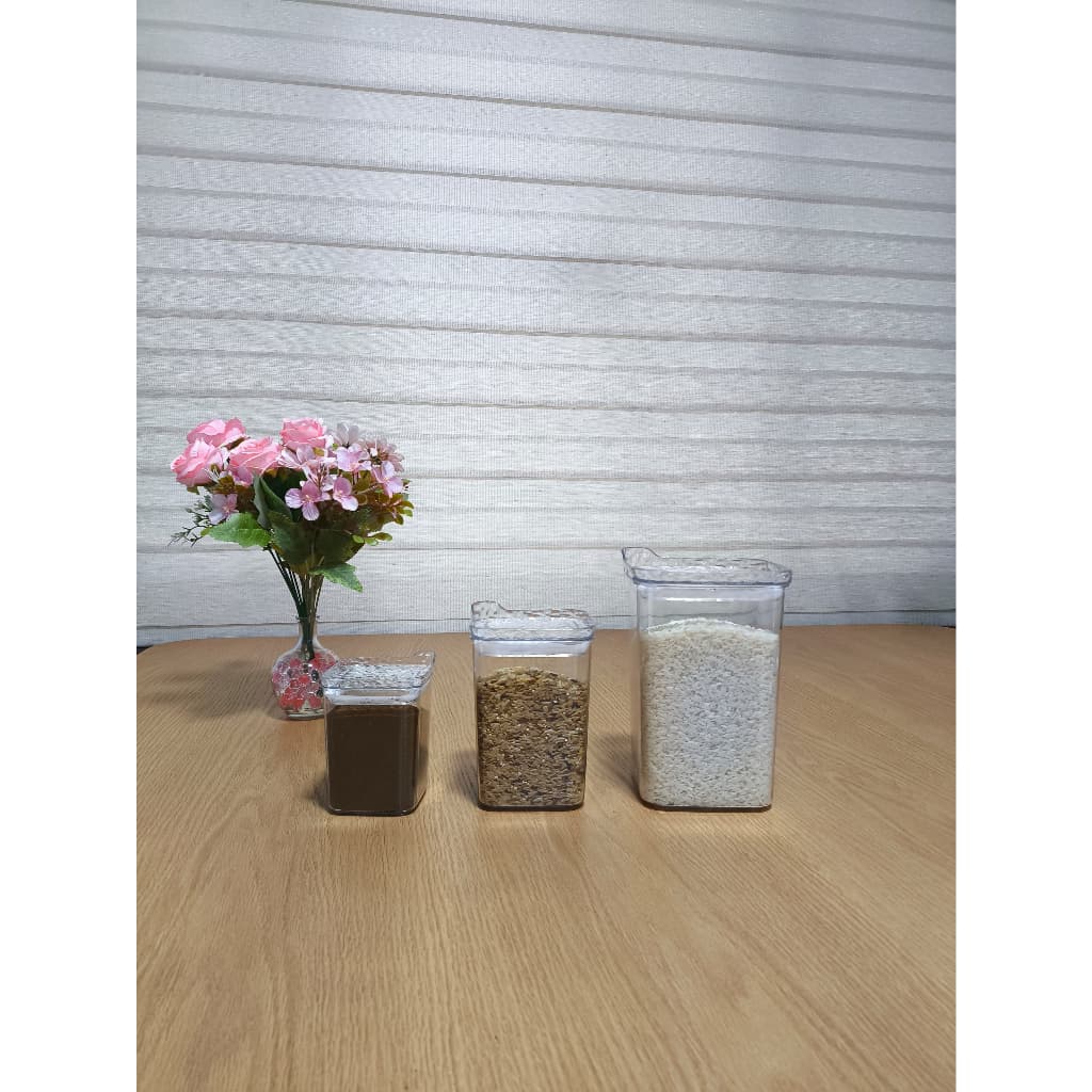 Kit com 3 unidades Potes Herméticos Pote de Acrílico Pote de Alimentos Pote