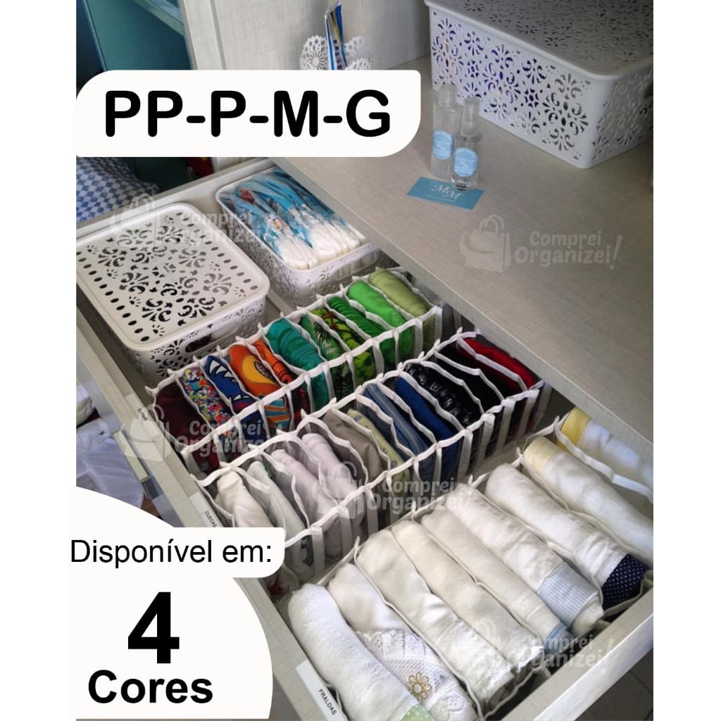 Colmeia Organizadora PP - P - M - G | Organizador de Gaveta | Organizador de Guarda Roupas