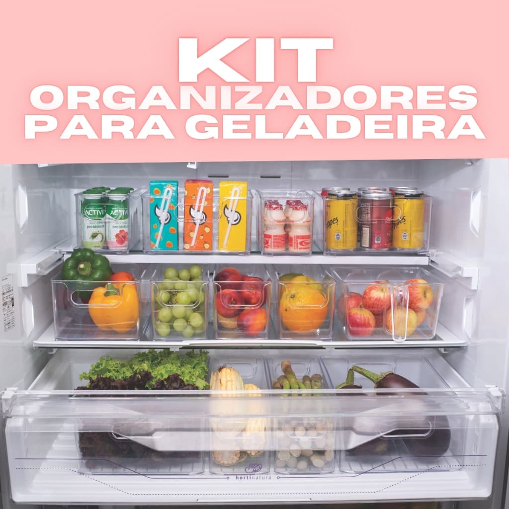 Organizador Geladeira Despensa Cozinha Armário Multiuso Plasútil Organização Guarda e Conserva