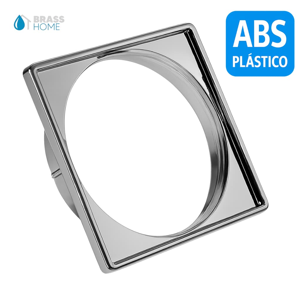 Porta Grelha Ralo 10x10 Plástico ABS Cromado Quadrado Caixilho Suporte Ralo Click Ralo Anti-Inseto
