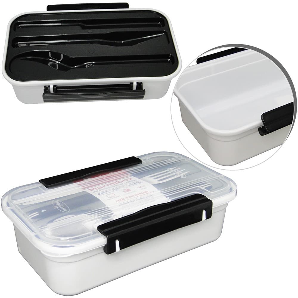 Marmita Plástica 780ml – Porta Alimentos com Tampa para Micro-ondas - Marmita com porta talheres - Marmita pratica