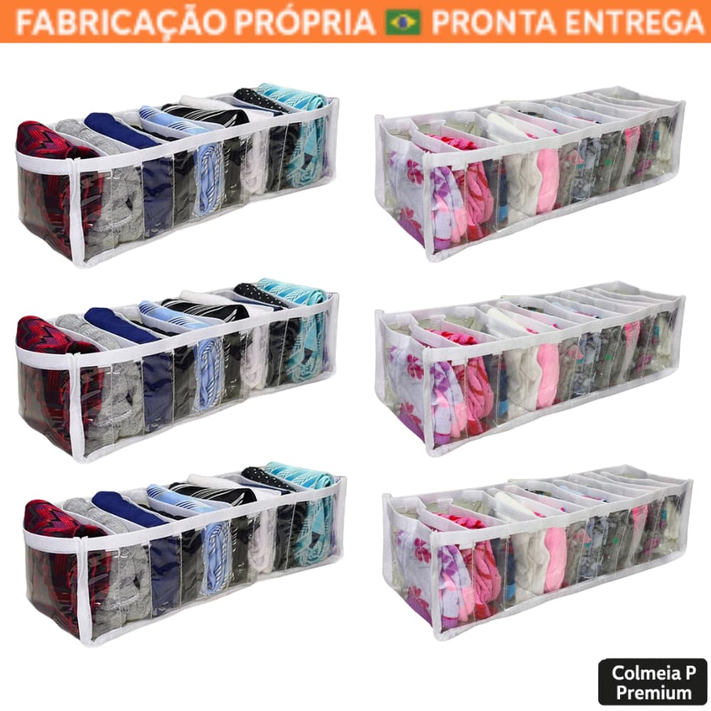 Kit 6 Colmeias Organizadoras P Premium  Gavetas, Meias, Cuecas e Lingerie Organizador Gavetas