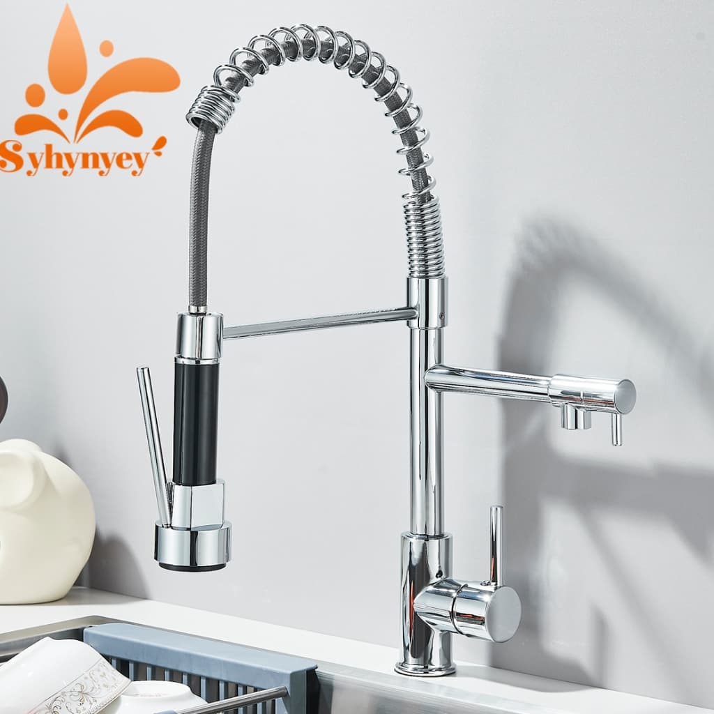 Torneira de cozinha Torneira misturadora monocomando Preto/Cromado Torneira misturadora monocomando com bico giratório
