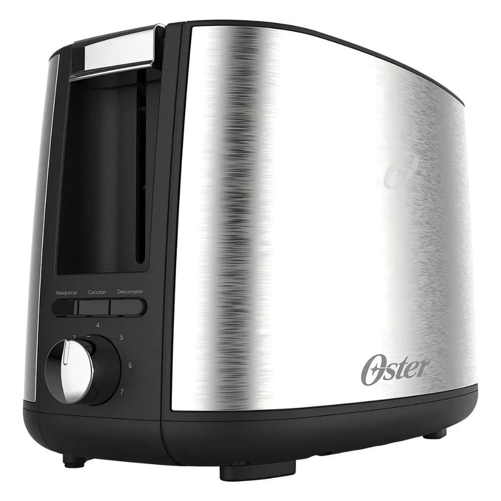 Torradeira Elétrica Oster OTOR600 750W 127V Inox | 7 Níveis de Tostagem + Descongelar + Reaquecer