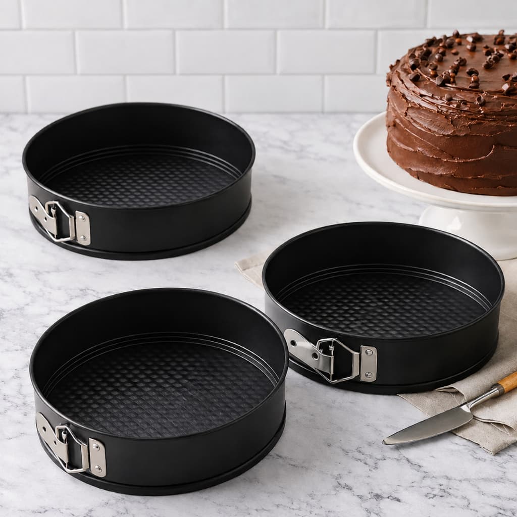 Formas de Bolo Assadeira Redondo Torta Antiaderente com Fundo Removível  Assadeira  de Aço Carbono