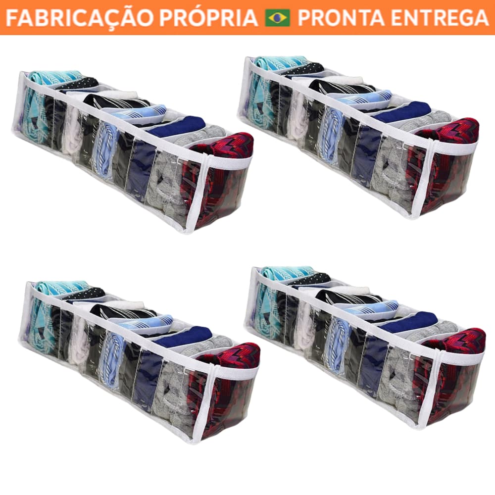 Kit 4 Colmeia Organizadora Gaveta Roupa Íntima Cueca Meia Lingerie Organizador de Gaveta Closet