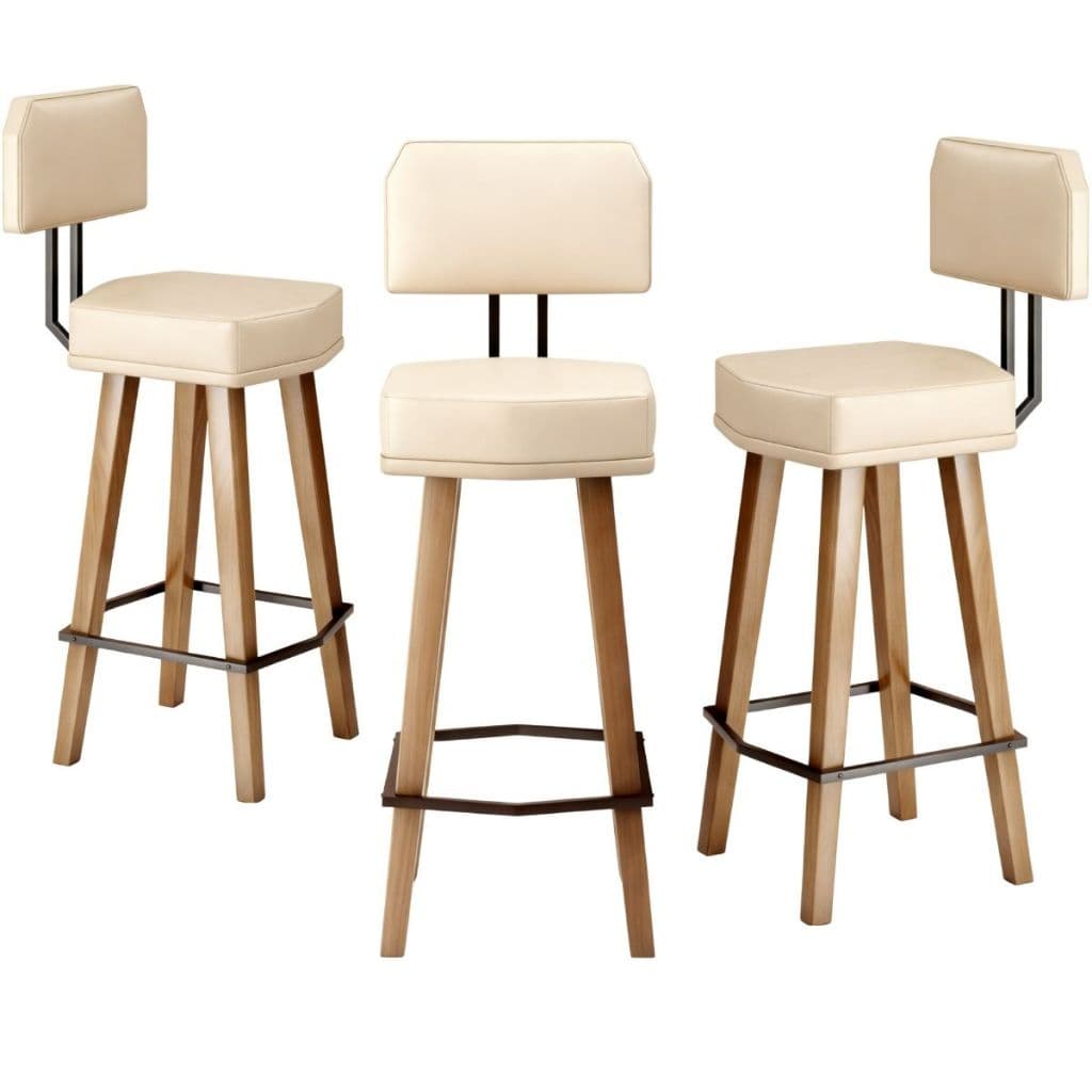 Kit 3 Banquetas Com Encosto para Área Gourmet Cozinha Americana Balcão de Cozinha Bancada Ilha com Pés Palitos