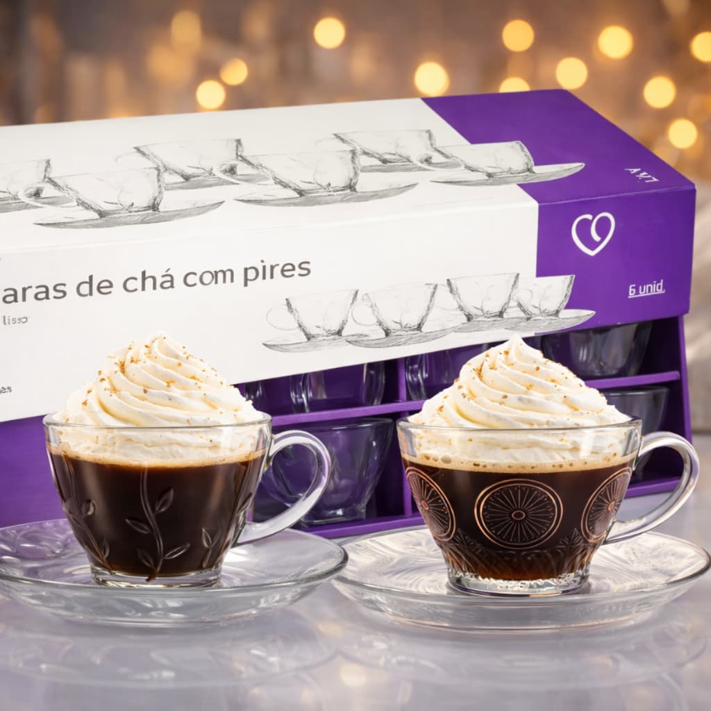 Jogo de Xícaras Para Cafe com Pires Jogo De Xicaras Jogo De Xícaras Jogo De Xícara 12 Peças