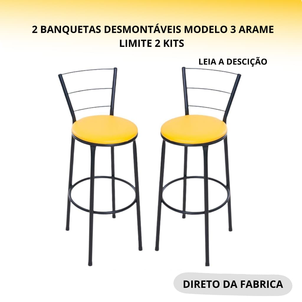 1 JOGO COM 2 BANQUETAS ALTAS DESMONTAVEIS 2 BANQUETAS ALTA DESMONTAVEIS AREA GOURMET BISTRO COZINHA AMERICANA