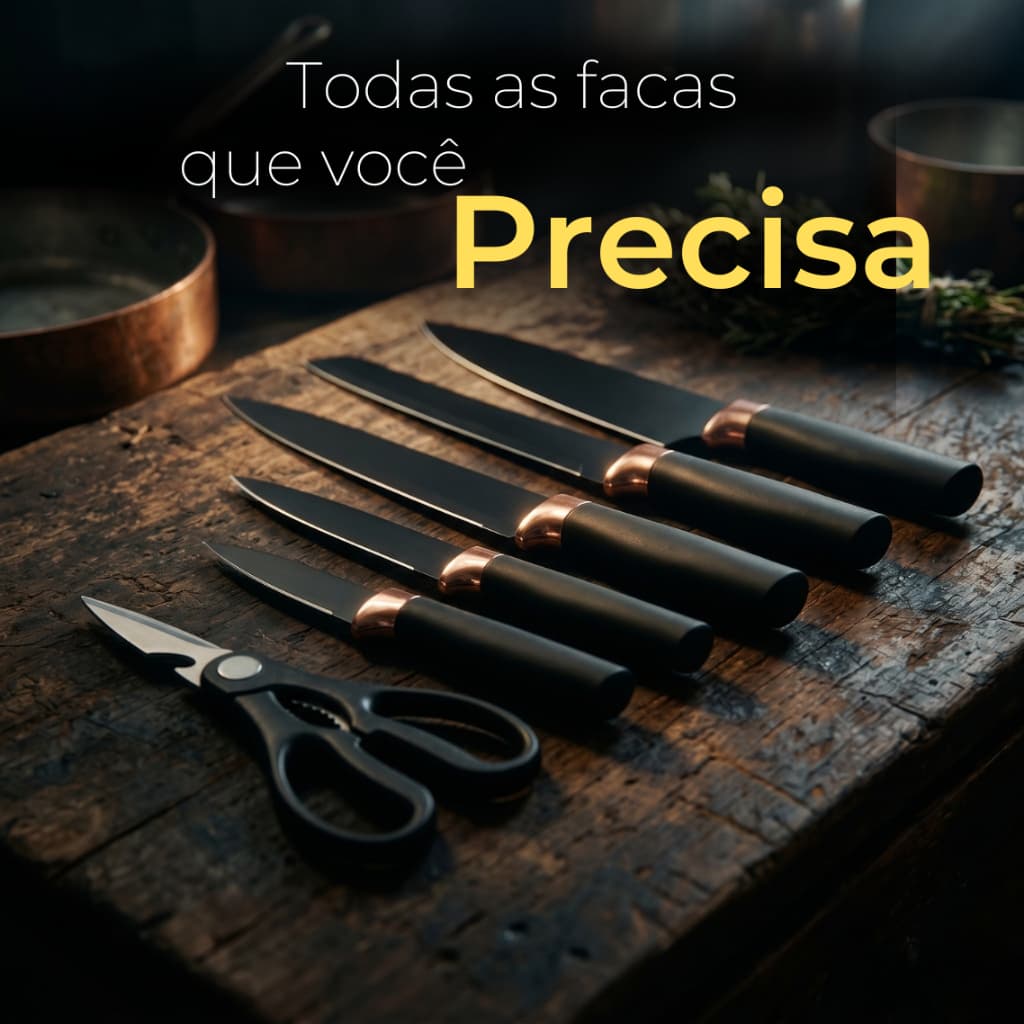 Facas de cozinha, FACA, KIT DE FACA, FACAS BONITAS, FACA PARA COZINHA, Jogo de facas, Conjunto de facas, Kit culinária