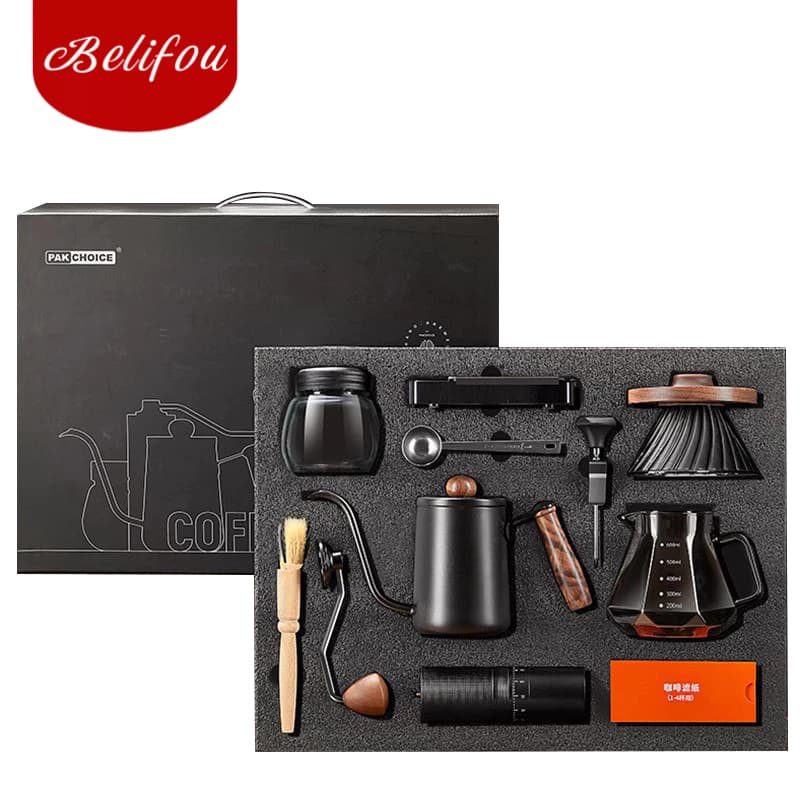 Belifou Kit 10 Conjunto Para Preparo De Café Conjunto De Café Premium Com Moedor De Café