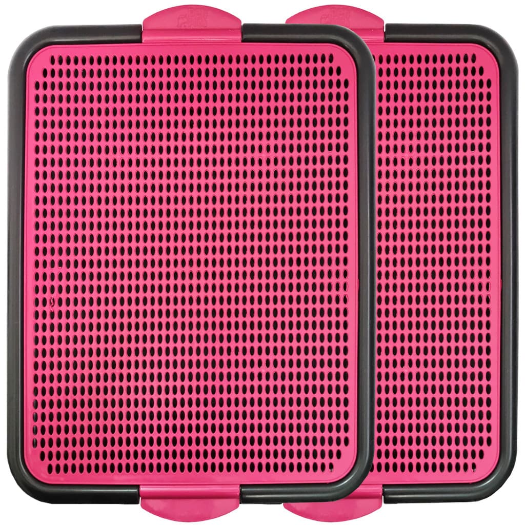 Kit 2 Pipi Dog Tapetes Sanitários Higiênicos Canino Cachorro Cães Bandeja Plástico Rosa