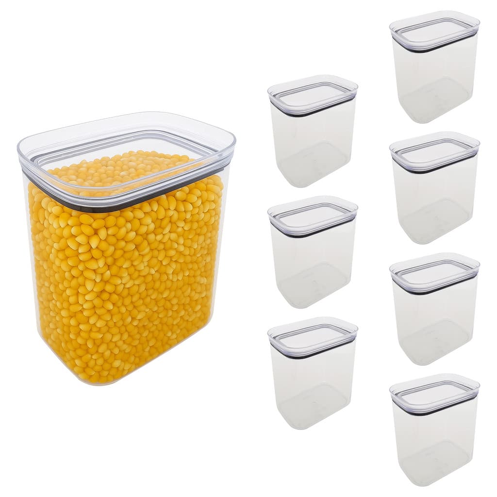 08 Potes Herméticos Acrílico GRANDE 1,5L Pote Mantimento Acrílico Potes herméticos Porta Mantimentos