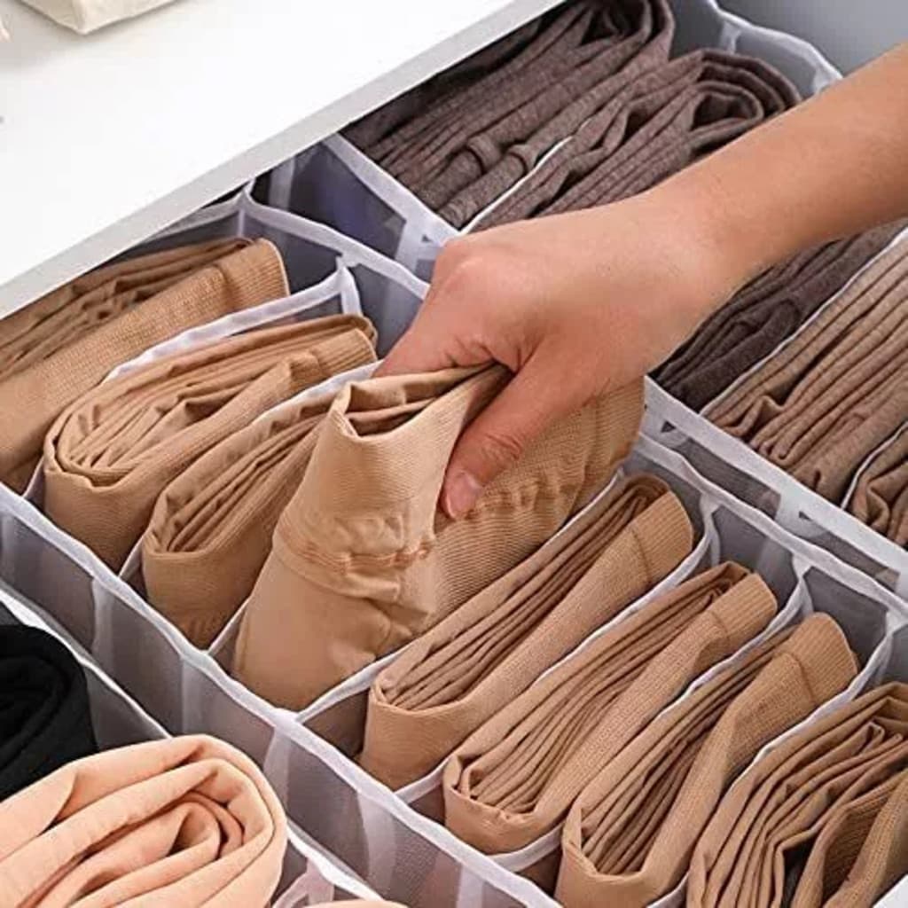Kit 4 Colmeia Organizadora de Gaveta Dobrável Porta Calcinhas Cuecas Meias Gavetas organizadas nicho Armários e Gavetas