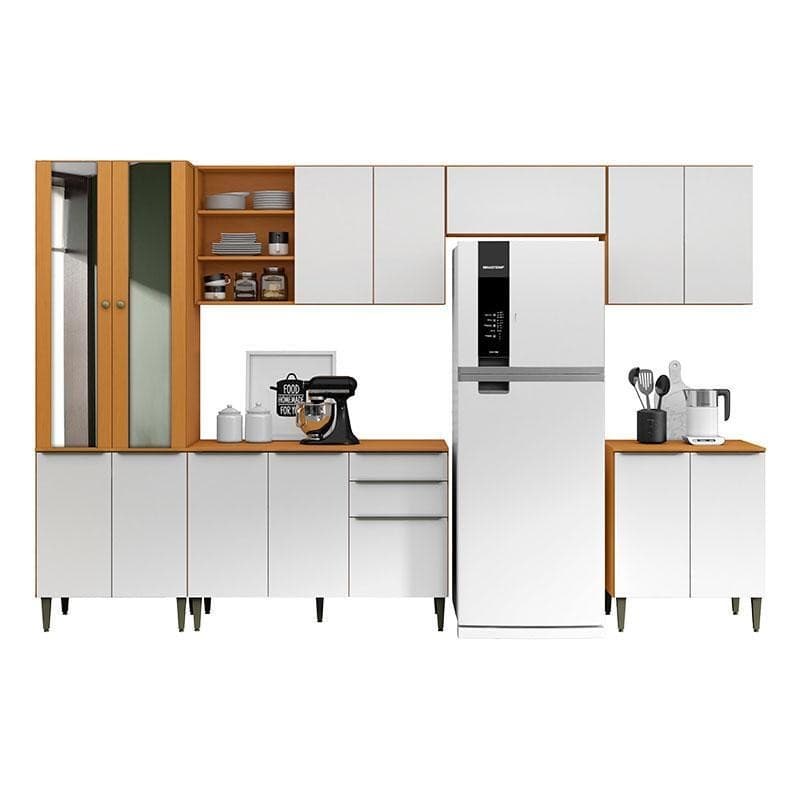 Cozinha Modulada Luana Composição 5 Cinamomo Branco - Aramóveis 