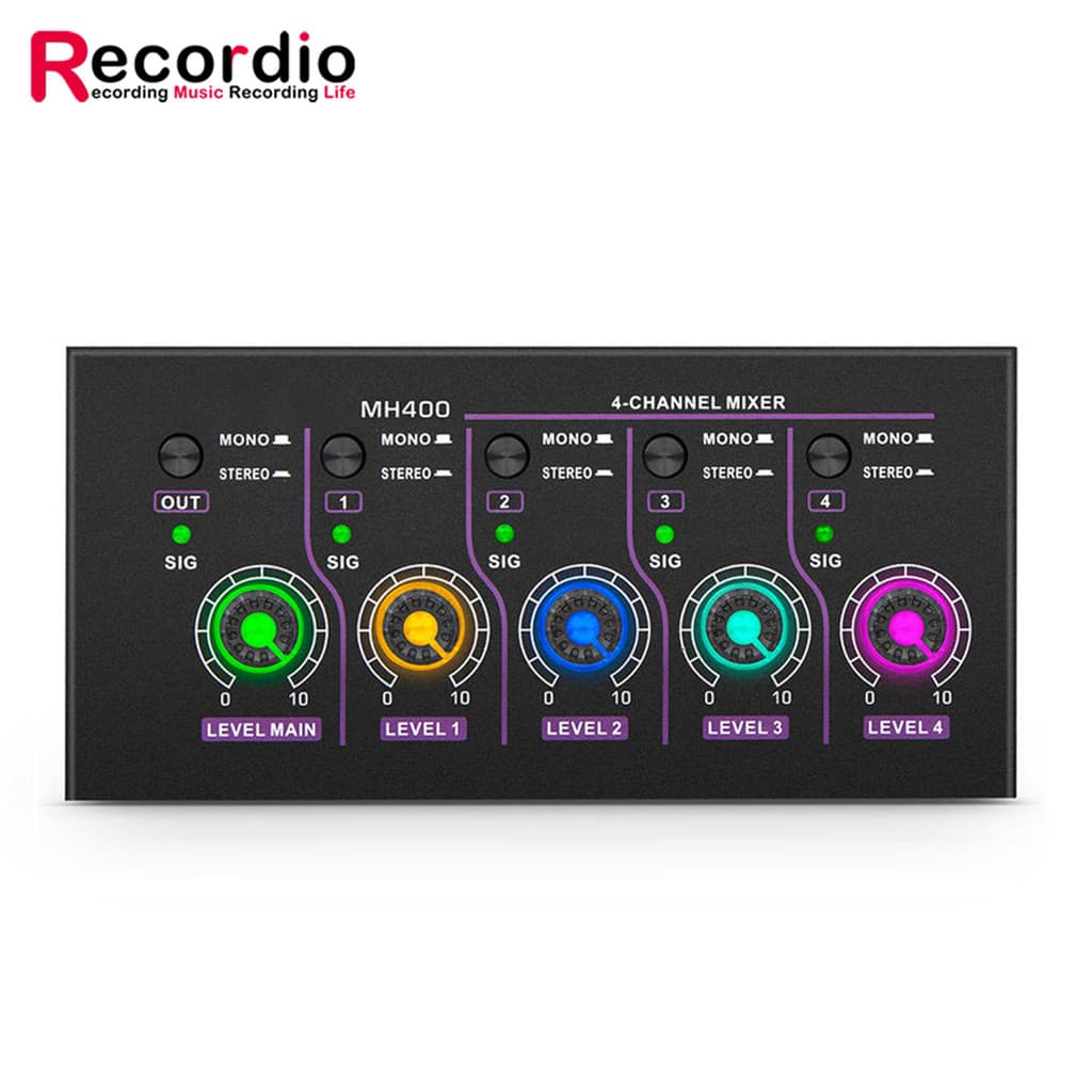 GAX-MH400 Mini Mixer de 4 Canais Ultra Silencioso Mini Mixer Estéreo Equipamento de Saída de Mixer