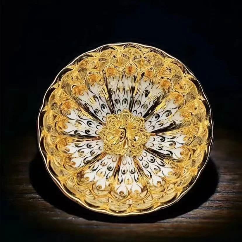 Xícara de Chá de Porcelana de Titânio Colorida Feita à Mão de Lin Xin, Xícara Principal, Xícara de Chá, Xícara Dourada c