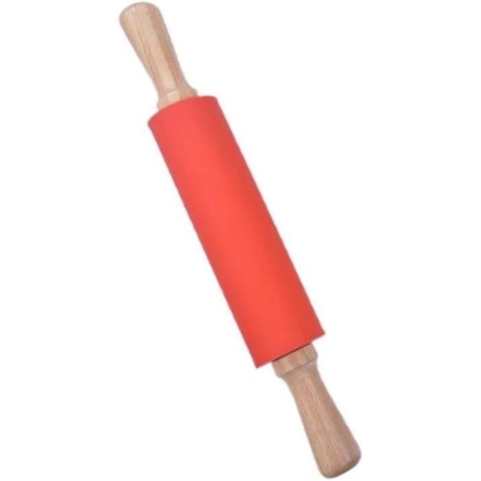 Rolo de Massa de Silicone com Superfície Antiaderente, Rolo de Massa para Assar com Cabo de Madeira, Rolo para Pizza, Pã