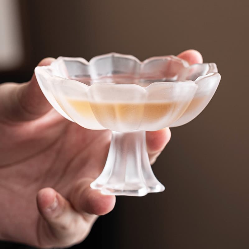 Xícara de Chá de Lótus Esmaltada, Xícara de Haste Alta, Xícara de Degustação Elegante, Xícara Aromatizada, Xícara para V