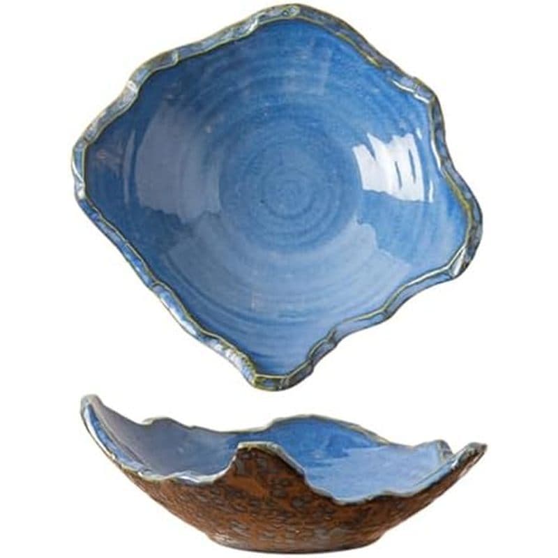 8" Small Ceramic Decorative Bowl 1 Pice – Irregular Rim Reactive Glaze Candy Bowl, Berry Bowl, Entryway Catchall, Japane
