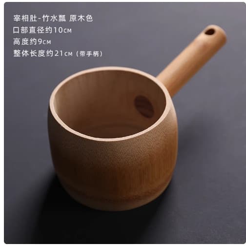 Concha de água Concha de água Concha de madeira maciça Colher de chá de bambu Espátula de chá Cozinha Concha de arroz Co