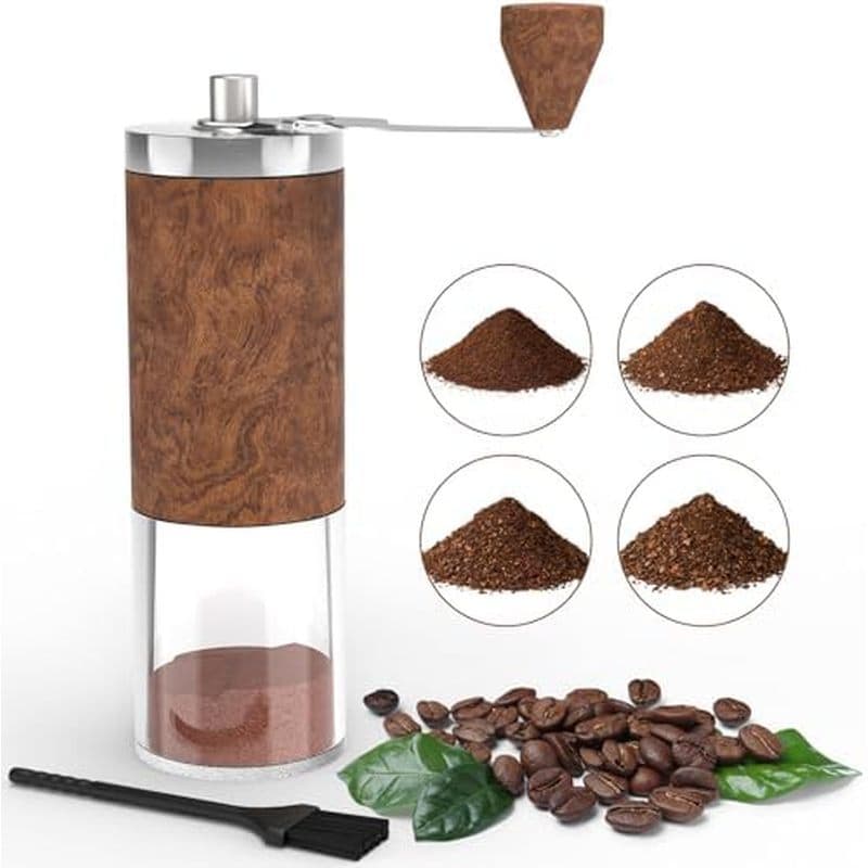Moedor de café Manual, moedor de grãos de café em aço inoxidável, moedor de café com rebarba ajustável, moedor de café p