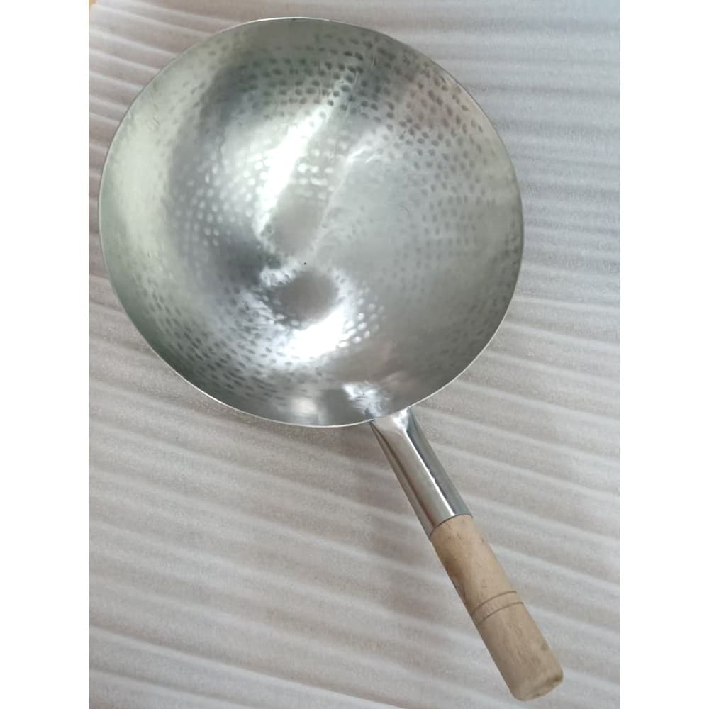304 aço inoxidável wok wok ding fogão feroz wok ding alça única wok wok alça de madeira wok mão wok LJY