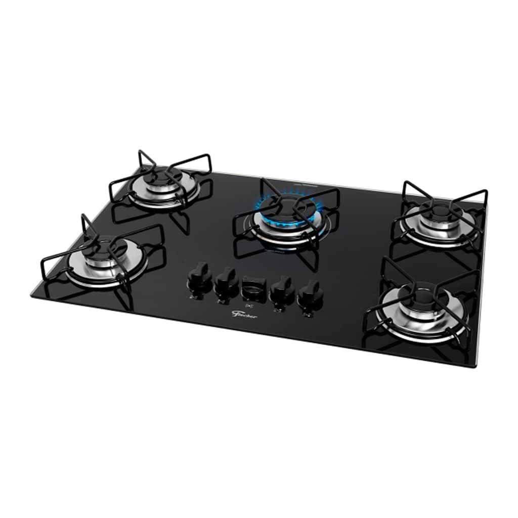 Cooktop a Gás de 5 Bocas Fit Line Mesa Vidro 220V Fischer