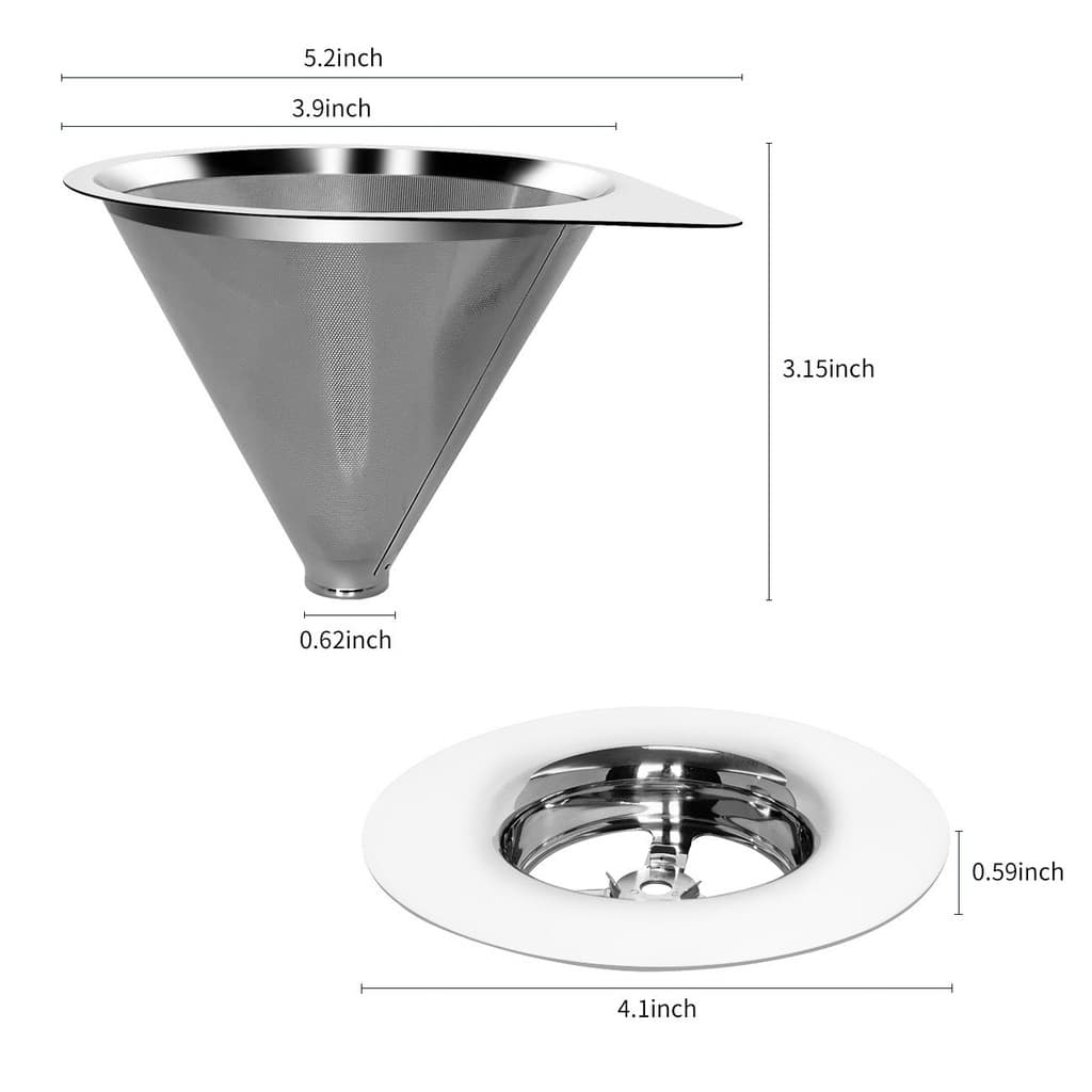 Cafeteira de aço inoxidável para preparo manual, com filtro de gotejamento sem necessidade de filtro de papel LS007-1