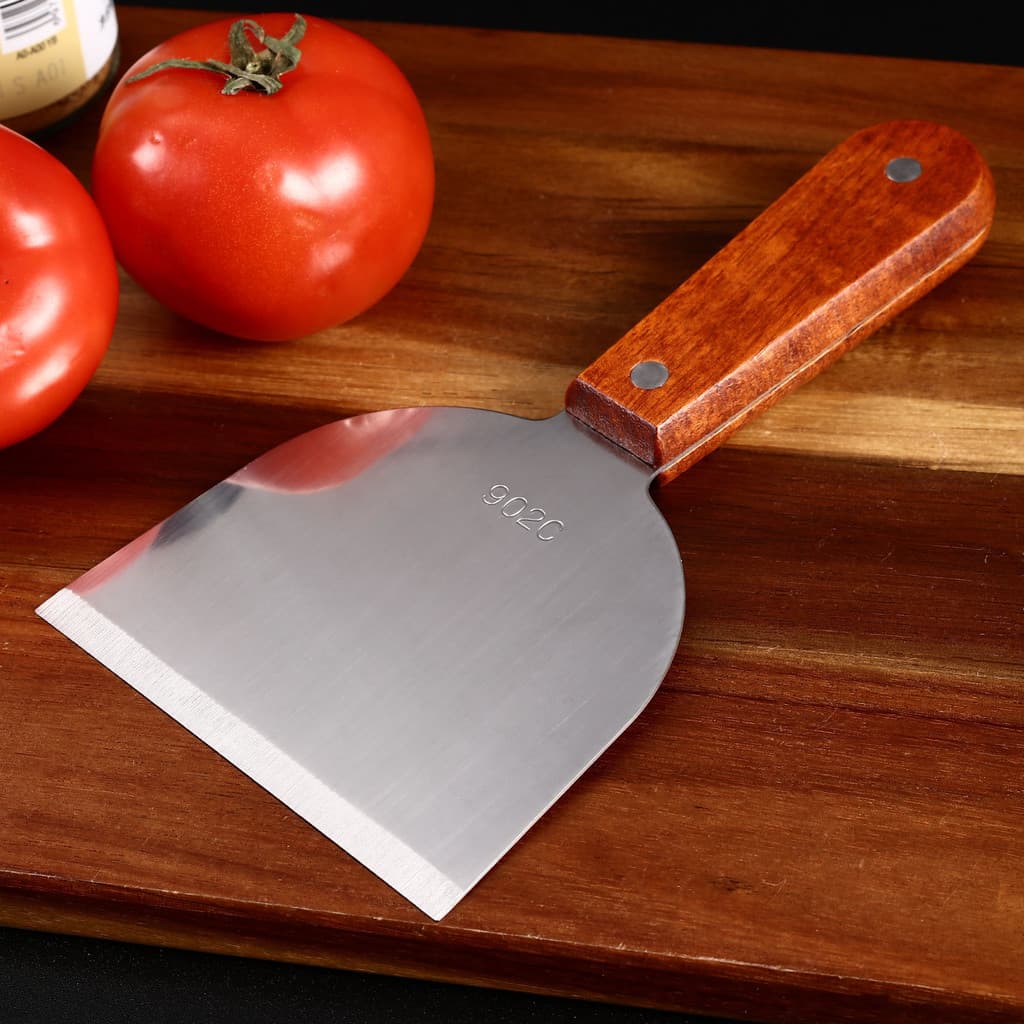 Espátula de aço inoxidável, espátula de cozinha, espátula para panquecas, espátula angular, espátula para chapa de ferro