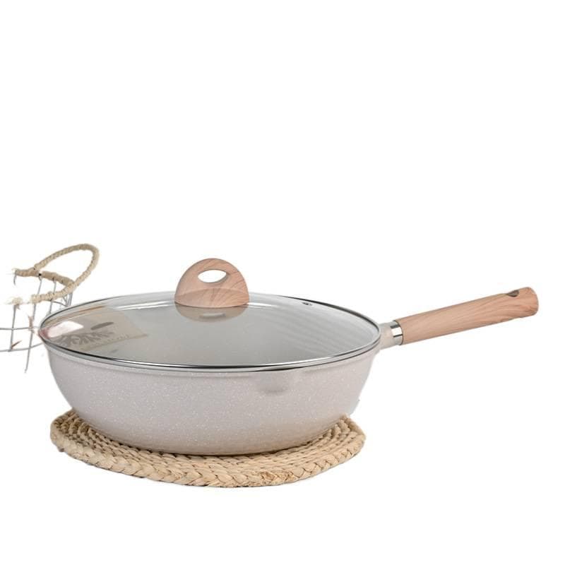 Pedra médica doméstica antiaderente wok wok wok panela antiaderente fritar fundo bife profundo wok High-V