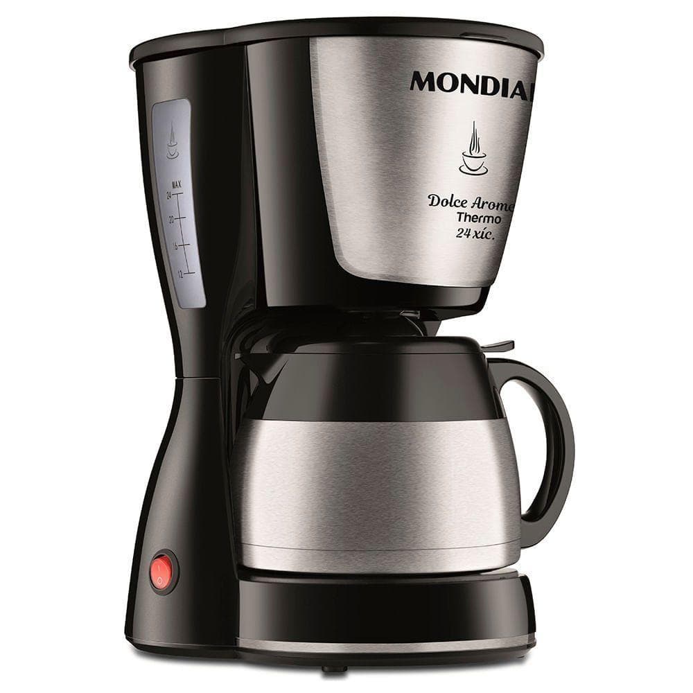 Cafeteira Elétrica Mondial Dolce Arome C-33jt-24x Cafeteira-127v-preto-inox