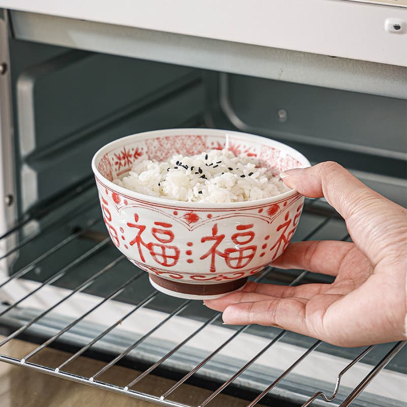 Tigela estilo japonês Tigela de Ramen Talheres de cerâmica Underglaze Cor Tigela retrô Tigela doméstica Tigela de arroz 