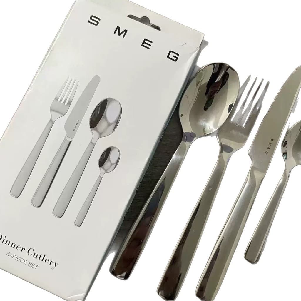 Smeg faca de mesa smeg ocidental talheres conjunto de quatro peças faca colher garfo conjunto faca de aço inoxidável gar