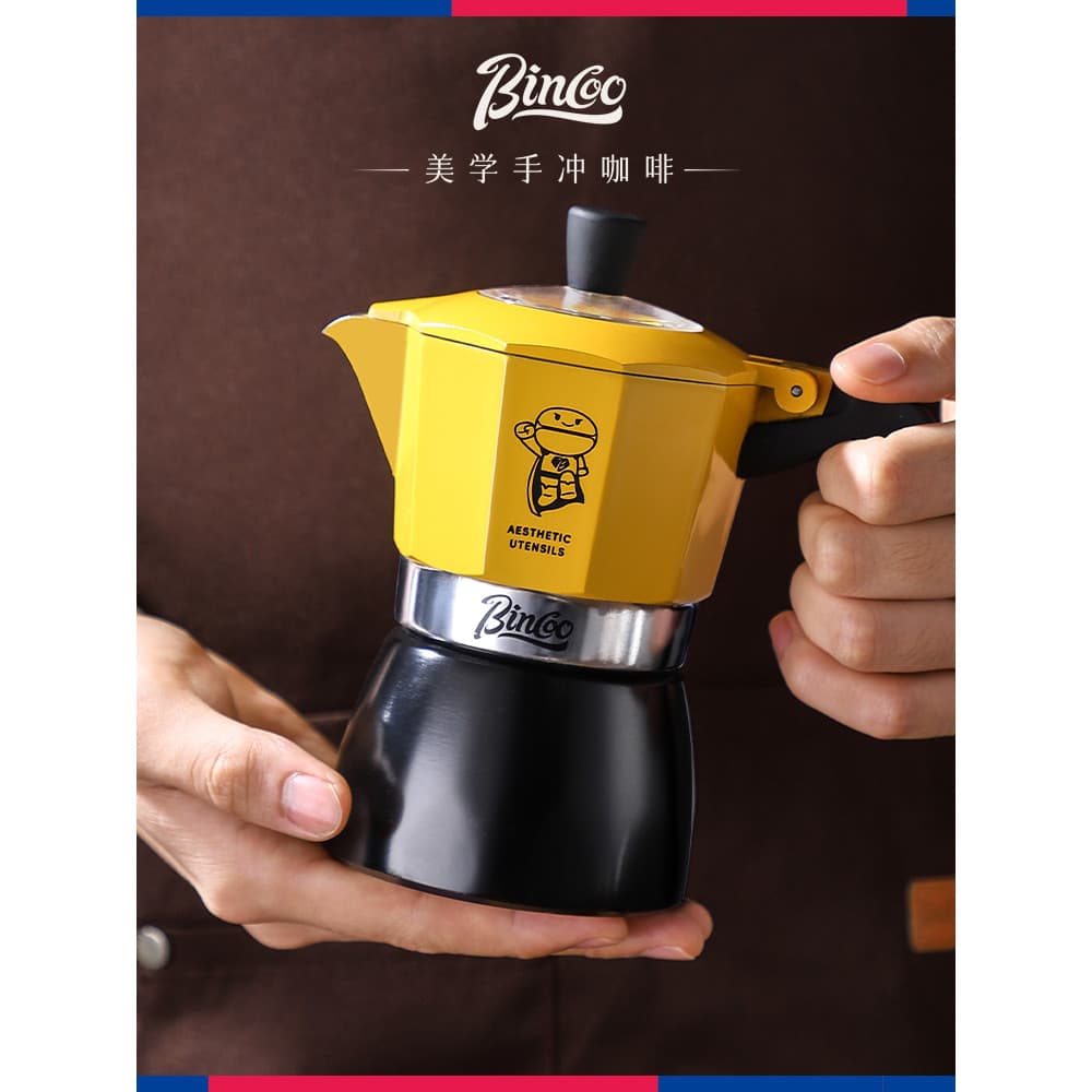 Bincoo válvula dupla Moka pote de café doméstico italiano pequeno conjunto pote café italiano fazendo pote conjunto