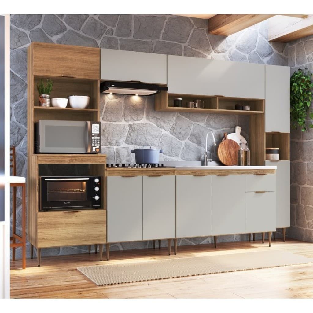 Cozinha Completa Modulada 6 Peças com Torre Quente para 2 Fornos e Paneleiro Veneza Modulada