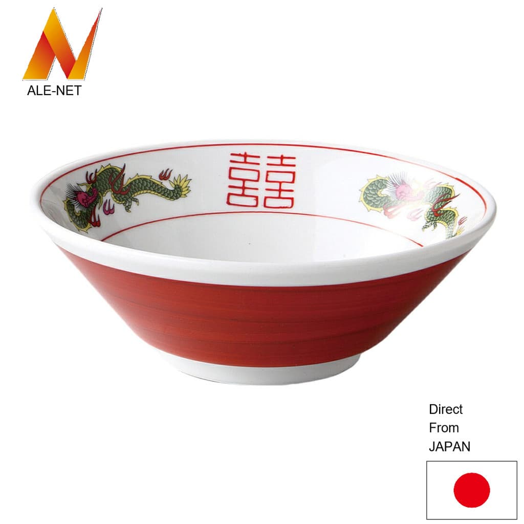 ALE-NET Noodle bowl Ramen bowl Akamaki Sandragon Kiri 6.3 bowl Porcelain Mino ware Made in Japan 【Direto do Japão】