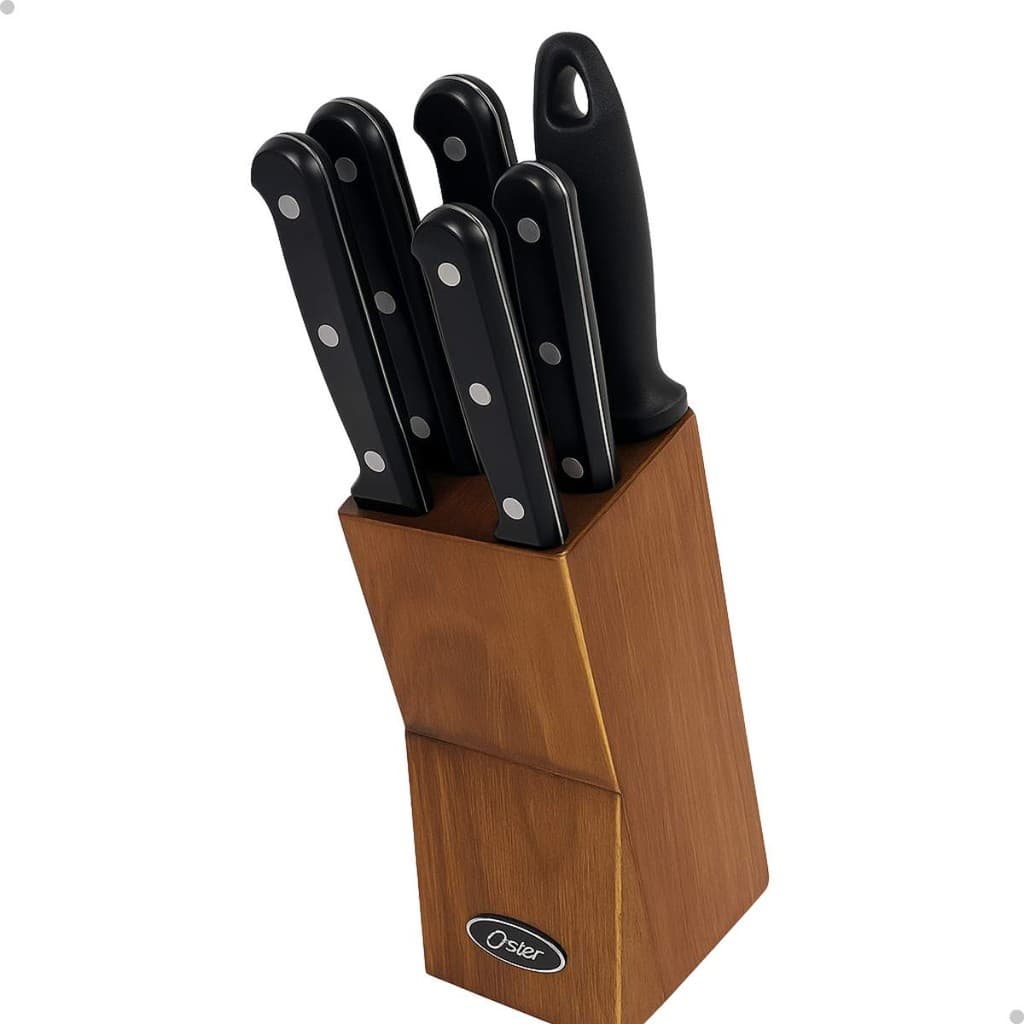 OSTER CONJUNTO DE FACAS 6 PECAS EM ACO INOX VANDERBURG - 1 FACA DO CHEF 32CM, 1 FACA DE PAO 33CM, 1 FACA DE FATIAR 30,5C
