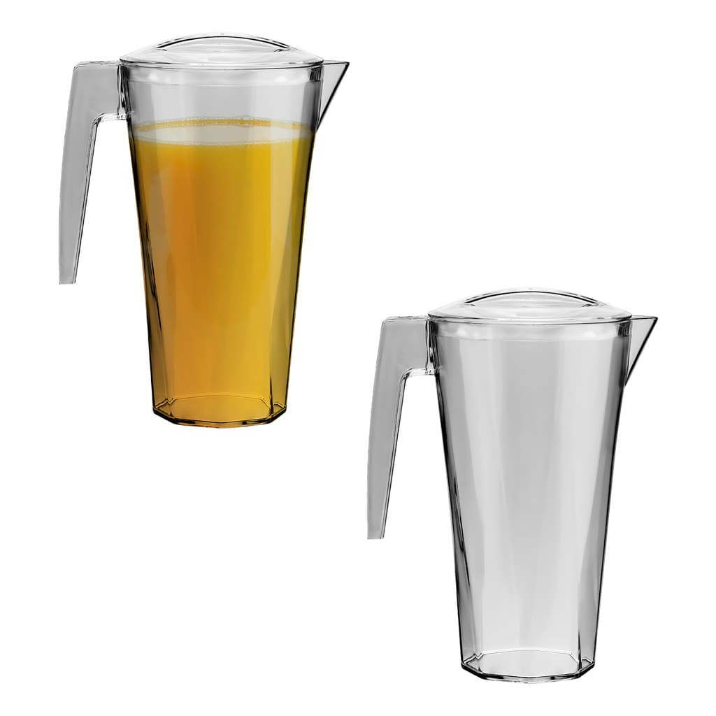 Jarra de Suco Com Tampa ELEGANTE 1,5L KIT 2PÇS Jarra Suco Jarra de Suco Acrílico SUPER RESISTENTE