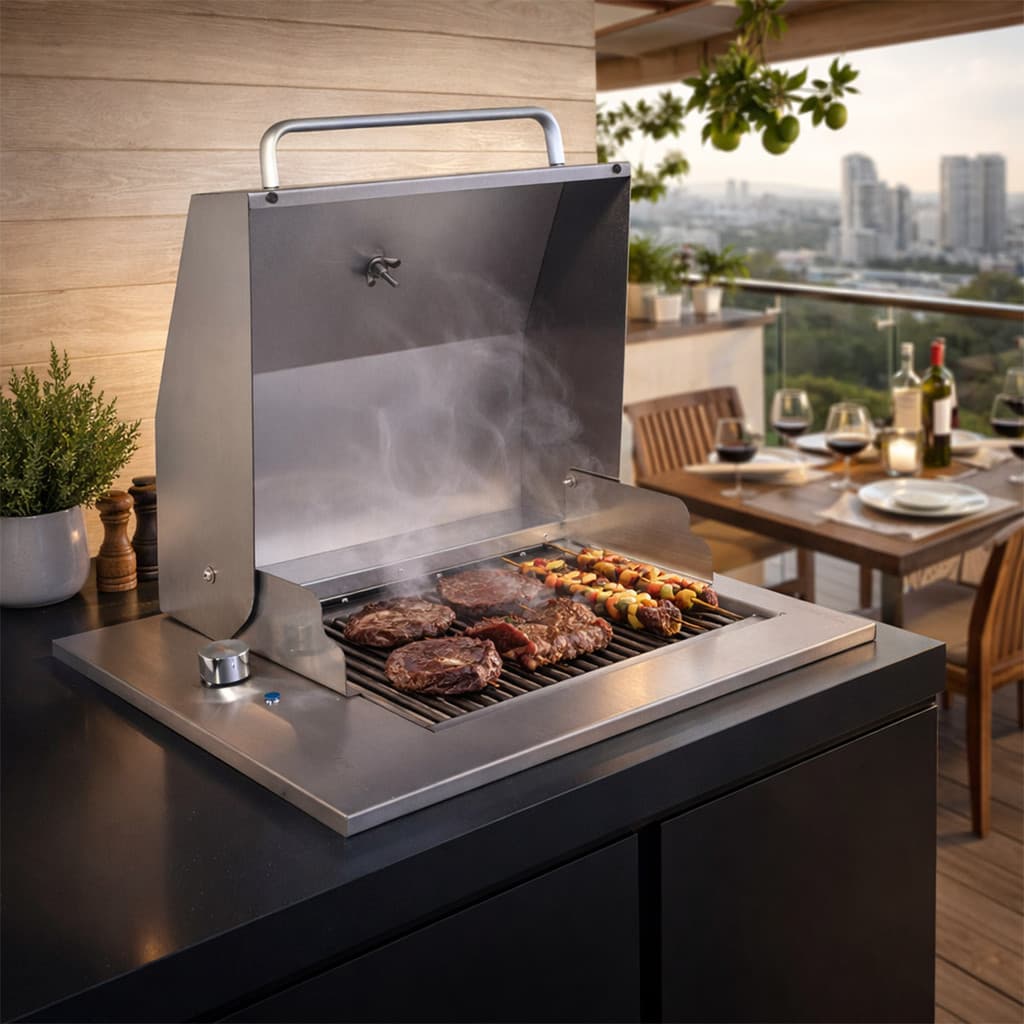 Churrasqueira Grill Elétrica com Tampa Fine Cooktop 50x40 cm Titan