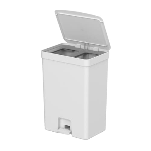 Lixeira Cozinha 30 Litros com Pedal OU (Dupla Branca)