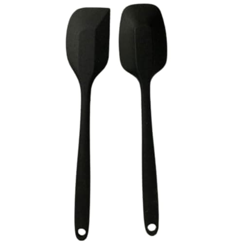 Kit 2 Espátulas de Silicone Multiuso Grande Utensílio de Cozinha (Preto)