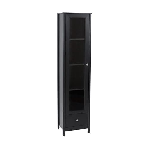Cristaleira Ditália 1 Porta de Vidro 1 Gaveta E-962 cor:preto
